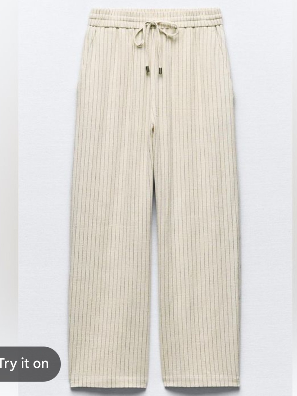 Zara Cropped Linen Blend Pants